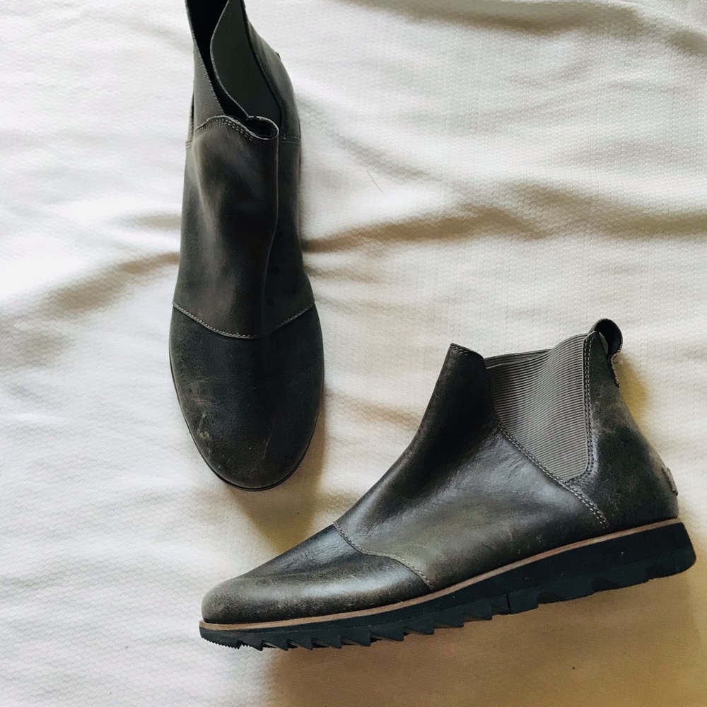 Sorel Gray Leather Ankle Boots - Picture 5 of 14